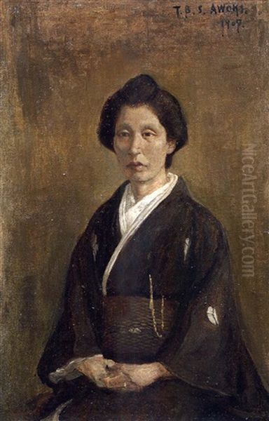 Portrait Of Chika Tani Oil Painting by Shigeru Aoki