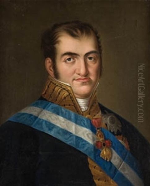 Retrato De Fernando Vii Oil Painting by Jose (Inglada) Aparicio