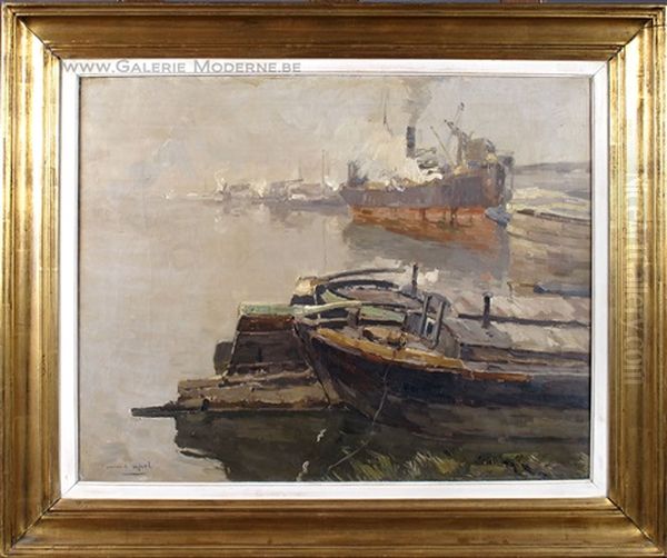 Vue Portuaire Oil Painting by Armand Adrien Marie Apol