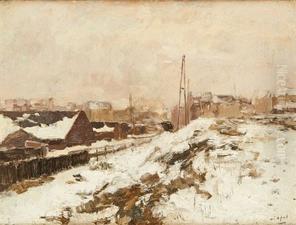 Banlieue Sous La Neige Oil Painting by Armand Adrien Marie Apol