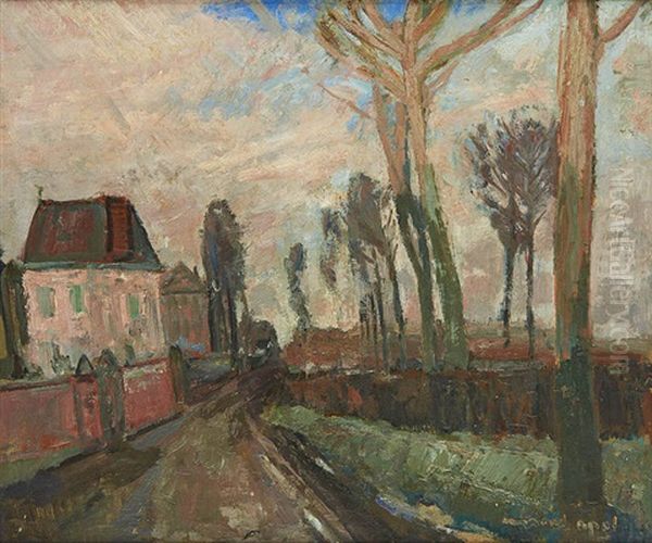 Le Long Du Canal Oil Painting by Armand Adrien Marie Apol