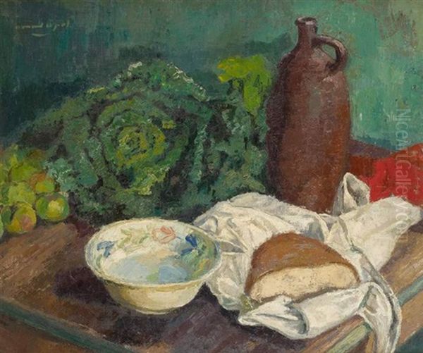 Composition Au Pain Et Au Chou Vert Oil Painting by Armand Adrien Marie Apol