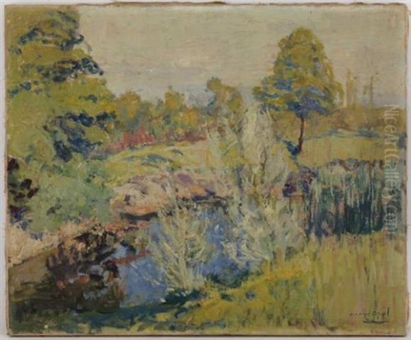 Paysage A L'etang Oil Painting by Armand Adrien Marie Apol