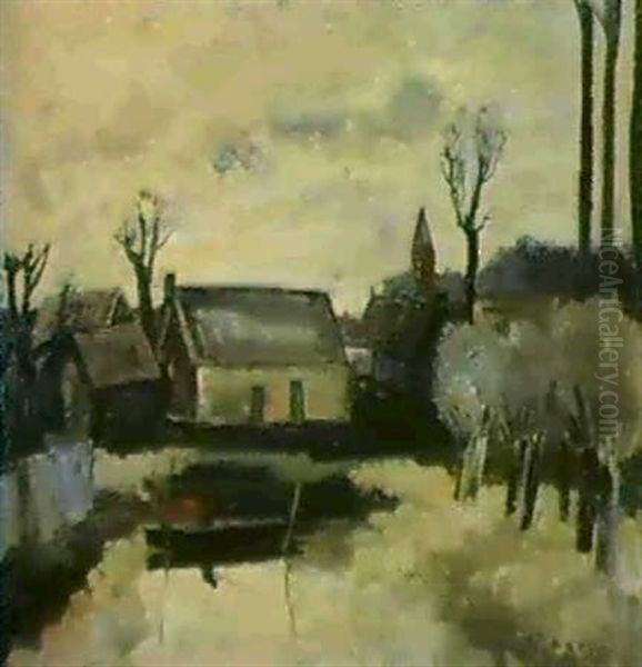 Pecheur Aux Abords D'un Village Oil Painting by Armand Adrien Marie Apol