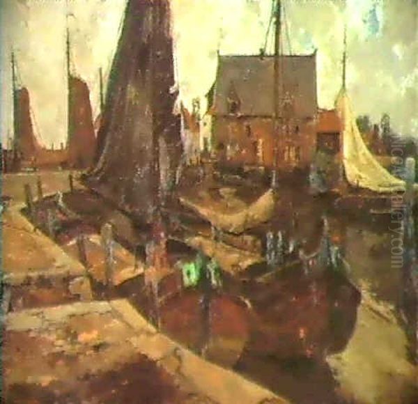 Port De Rupelmonde Oil Painting by Armand Adrien Marie Apol