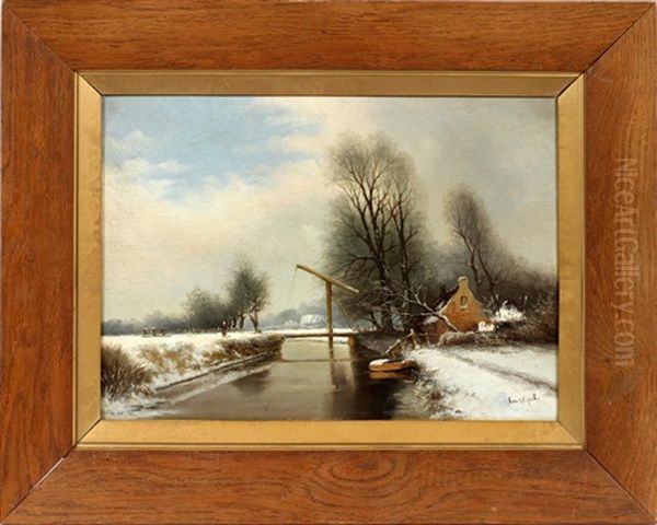 Canal Scene Oil Painting by Louis Apol