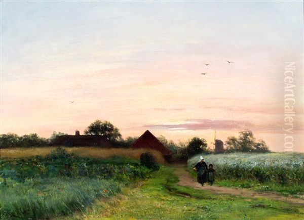 Avondstemming, Mogelijk Een Landschap Bij Princenhage Oil Painting by Louis Apol