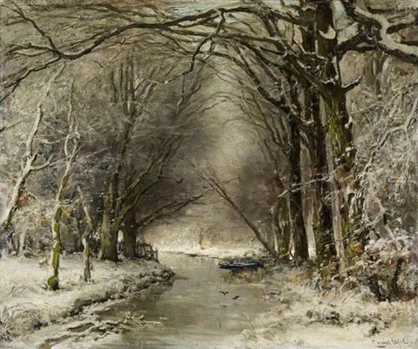 Winterwald Oil Painting by Louis Apol