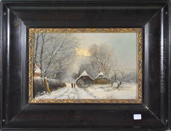 Paysage De Neige Anime Oil Painting by Louis Apol