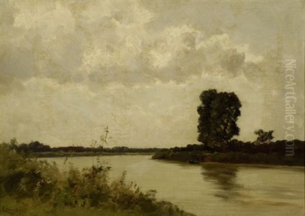 View Of A River Oil Painting by Louis Apol