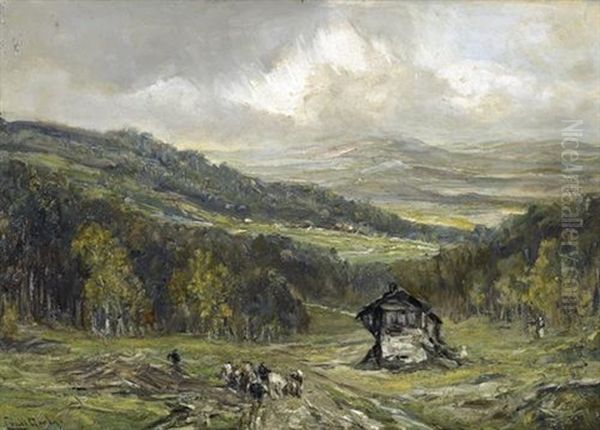 Hugelige Landschaft Mit Staffage Oil Painting by Louis Apol