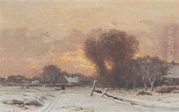 Winter Avond Oil Painting by Louis Apol