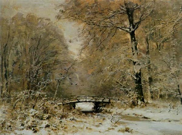 The Haagse Bos In Winter Oil Painting by Louis Apol