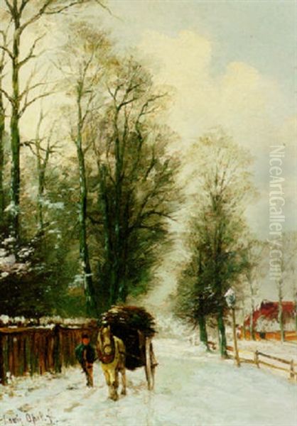 In Winter-time Oil Painting by Louis Apol