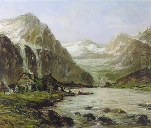 Fjorden In Noorwegen Oil Painting by Louis Apol