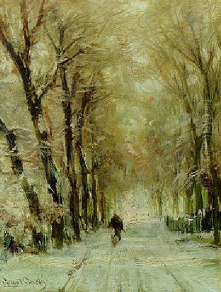 Winter Lane Oil Painting by Louis Apol