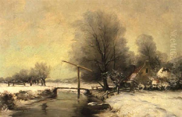 Hollandische Winterlandschaft Oil Painting by Louis Apol