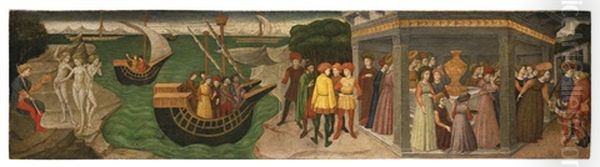 Scenes From The Story Of Paris Oil Painting by  Apollonio di Giovanni di Tommaso