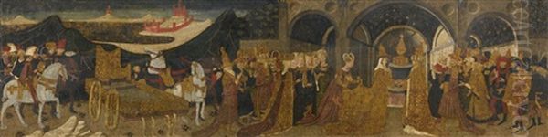 The Meeting Of Solomon And The Queen Of Sheba Oil Painting by  Apollonio di Giovanni di Tommaso