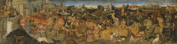 Triumph Of Marcus Furius Camillus Oil Painting by  Apollonio di Giovanni di Tommaso