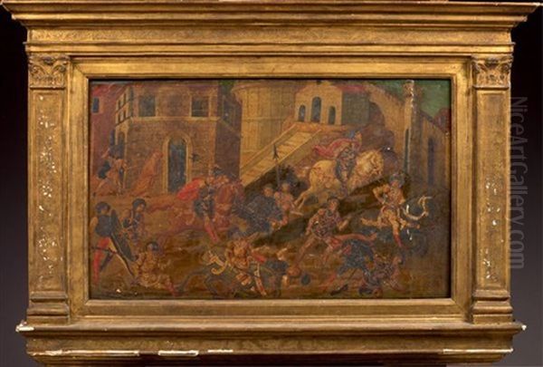 Tarquin Le Superbe Chasse De Rome Oil Painting by  Apollonio di Giovanni di Tommaso