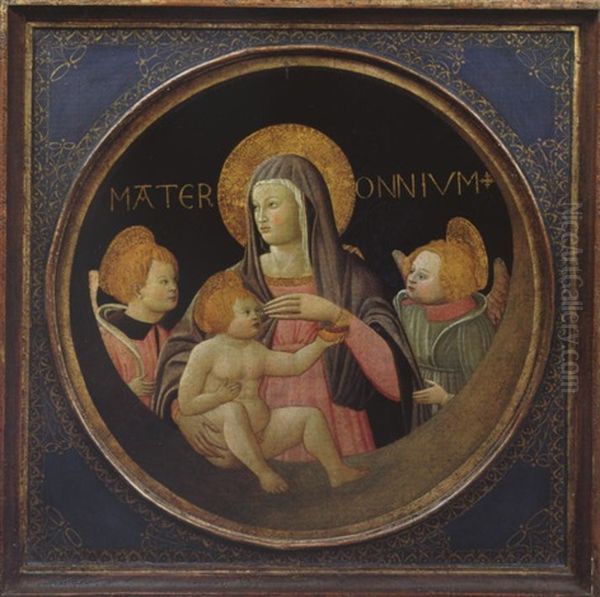 Mater Omnium. Madonna Mit Kind Und Engeln Oil Painting by  Apollonio di Giovanni di Tommaso