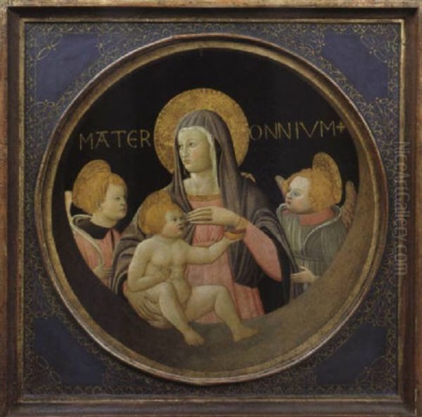 Mater Omnium. Madonna Mit Kind Und Engeln Oil Painting by  Apollonio di Giovanni di Tommaso