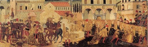 The Continence Of Scipio Oil Painting by  Apollonio di Giovanni di Tommaso