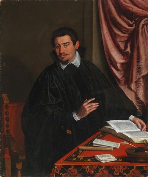 Portrait Of Matthio Zamberlani Oil Painting by Giacomo Apollonio