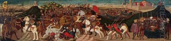 The Battle Of Pharsalus Oil Painting by Giovanni Apollonio