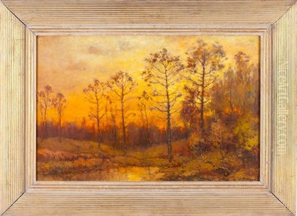 Fall Sunset Oil Painting by Charles P. Appel