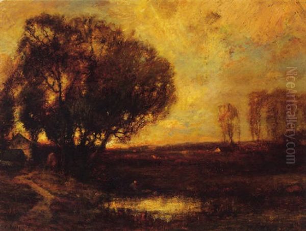 Landscape At Dusk Oil Painting by Charles P. Appel