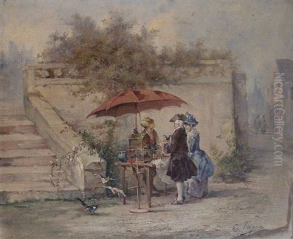 Le Marchand D'oiseau Oil Painting by Eugene Appert