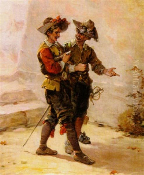 Two Soldiers Oil Painting by Eugene Appert