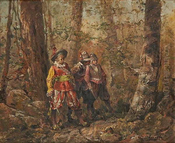 Mousquetaires En Foret Oil Painting by George Appert