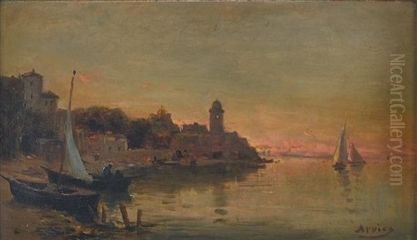 Bord De Mer Anime Oil Painting by Adolphe Appian