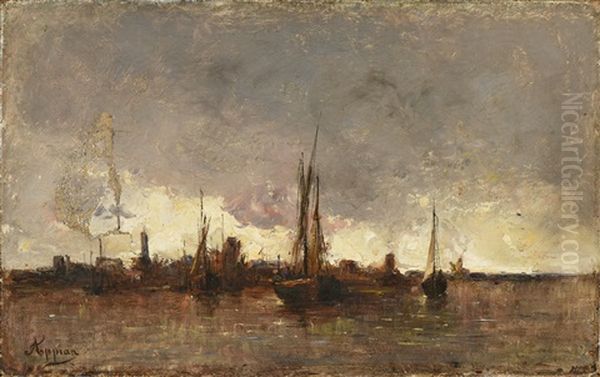 Voiliers Dans La Rade Oil Painting by Adolphe Appian