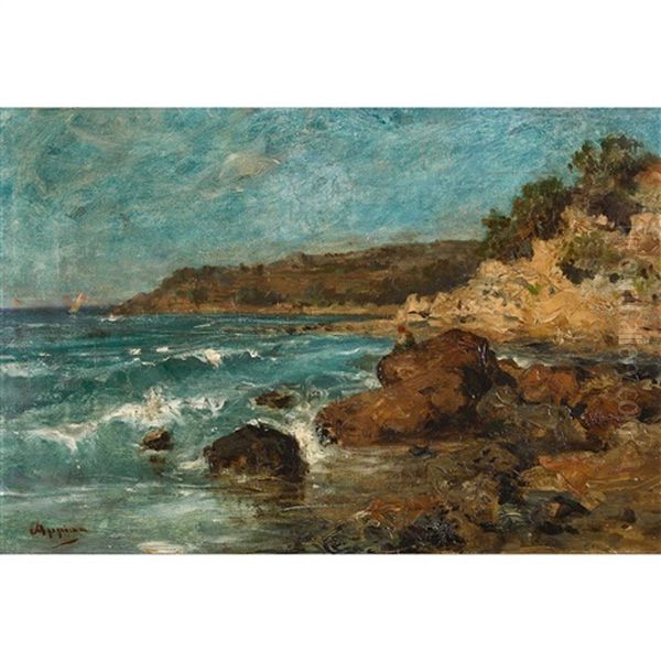 Felsige Kustenlandschaft Oil Painting by Adolphe Appian