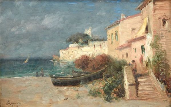 Bord De Mer Dans Les Environs De Rosa, Espagne Oil Painting by Adolphe Appian