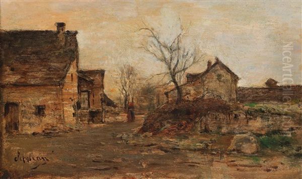 Bauerngehoft Mit Bauerin Oil Painting by Adolphe Appian