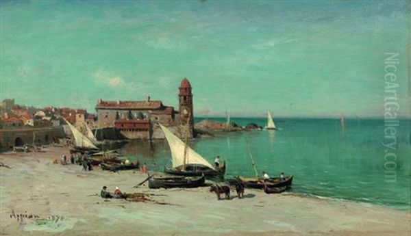 La Plage De Collioure Oil Painting by Adolphe Appian