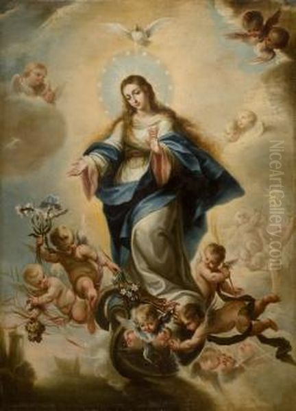 Inmaculada Concepcion Oil Painting by Manuel Acevedo