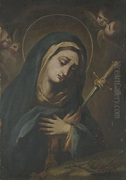 Virgen Dolorosa Oil Painting by Manuel Acevedo