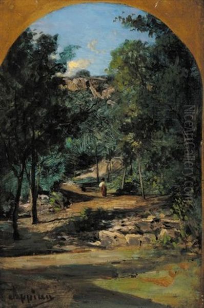 Les Environs De Rix (ain) Oil Painting by Adolphe Appian