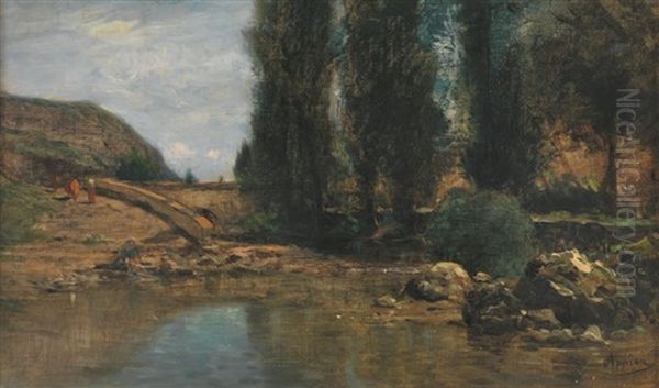 La Lavandiere Oil Painting by Adolphe Appian