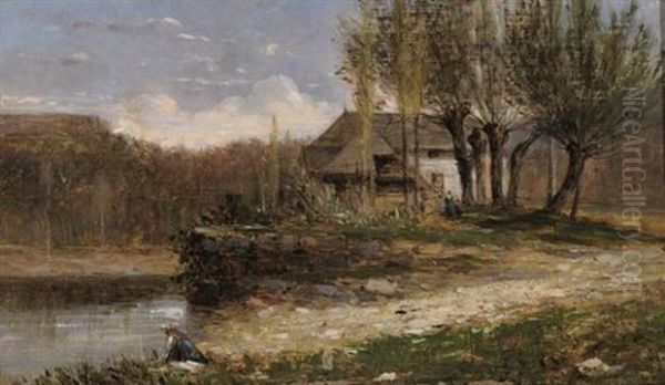 Lavandiere Oil Painting by Adolphe Appian