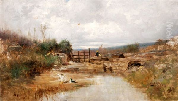 Entenjagd Oil Painting by Adolphe Appian