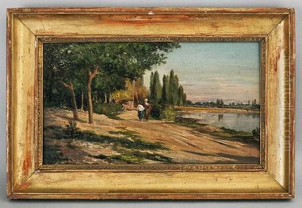 Promenade Au Bord Du Lac Oil Painting by Adolphe Appian