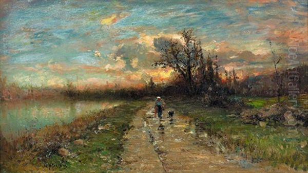 Apres La Pluie Oil Painting by Adolphe Appian