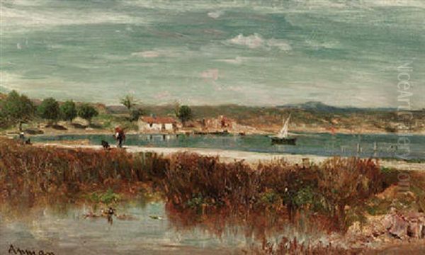 Mediterrane Landschaft Bei Martiques Oil Painting by Adolphe Appian